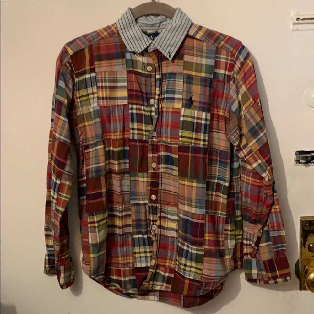 Ralph Lauren Madras boys shirt size M (12/14)